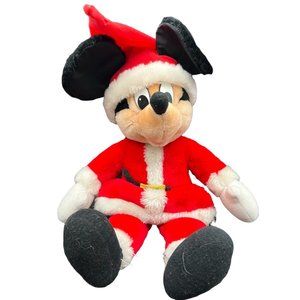 1986 Vintage Applause Mickey Mouse Santa Plush Disney 16"